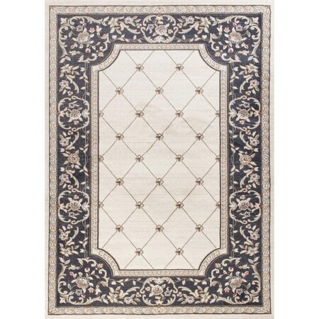 Homeroots 5 ft. 3 in. x 7 ft. 7 in. Polypropylene Ivory & Grey Area Rug 354049